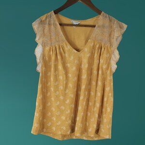 LUCKY BRAND WOMEN'S BLOUSE WITH WHITE PLAISLEY SIZE M/M NWOT